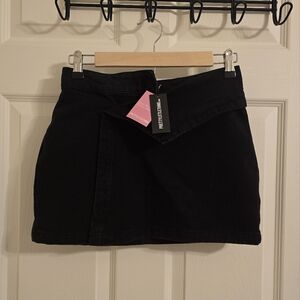 Prettylittlething Black Denim Skirt